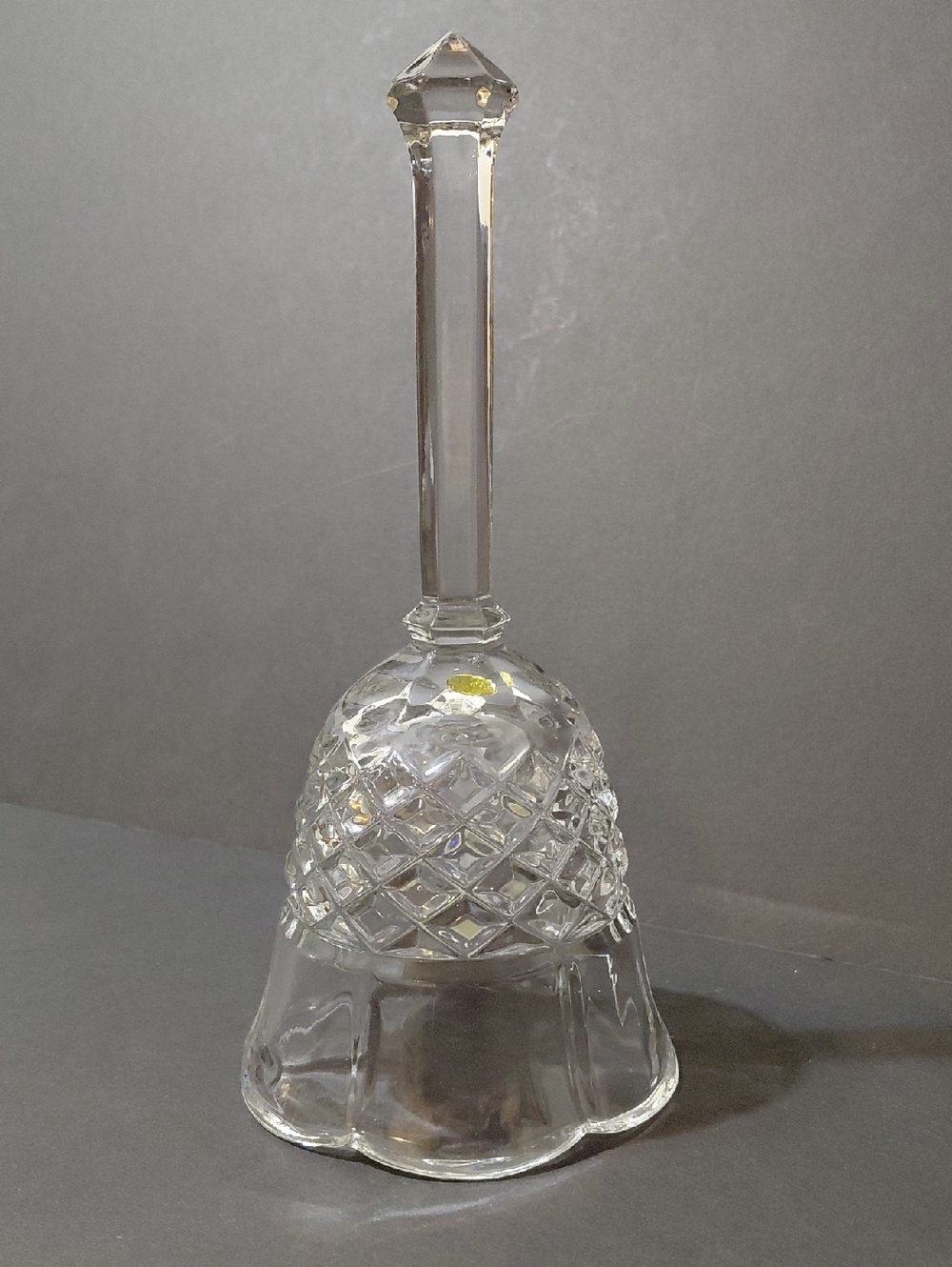 Vintage Kristal Zajecar 24% Lead Crystal Diamond Pattern & Scalloped Rim Bell